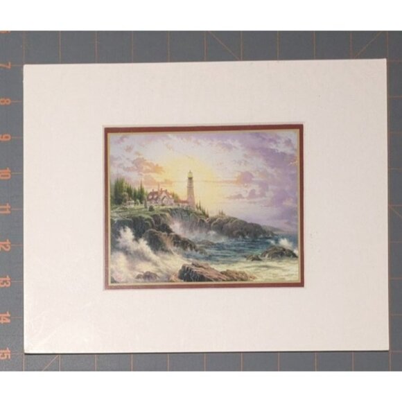 Thomas Kinkade Lighthouse Prints 10x8 Certificate of Authenticity costal sea - Picture 1 of 16